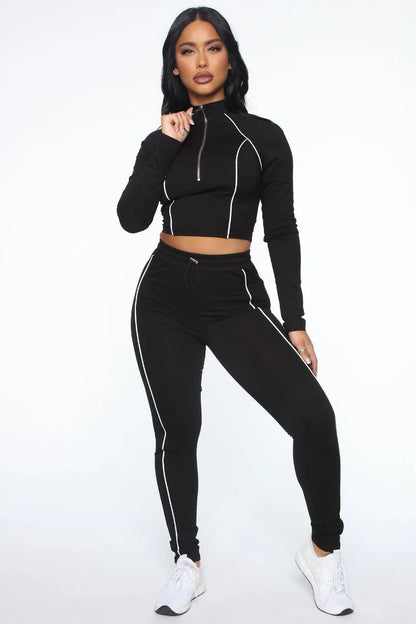Two-Piece Activewear Set - Slim Line Edition